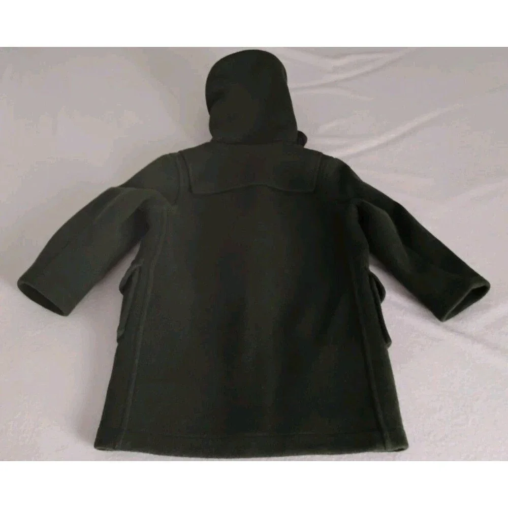 Vtg Child’s The Scotch House Winter Coat Boys Green Wool Hooded Sz 5 Preppy UK